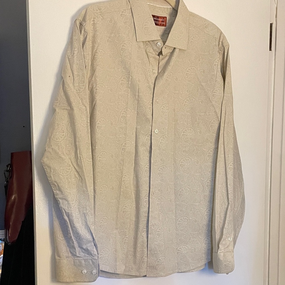 Elegant Cream Button Down Shirt for Men